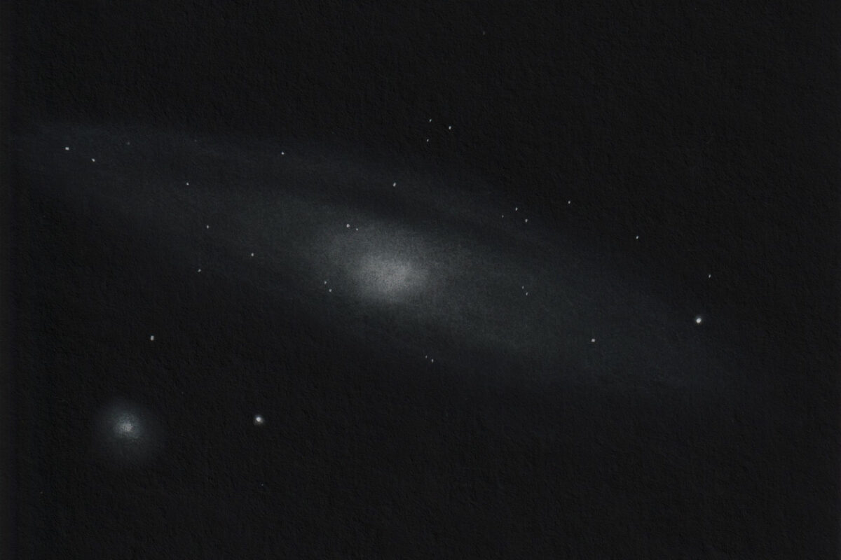 M 31/32 Andromedagalaxie vom 10.10.2021 (Zeichnung)