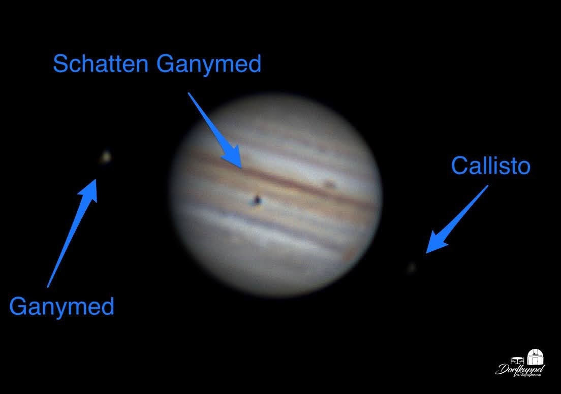 Jupiter, Callisto und Ganymed (Astrofoto)