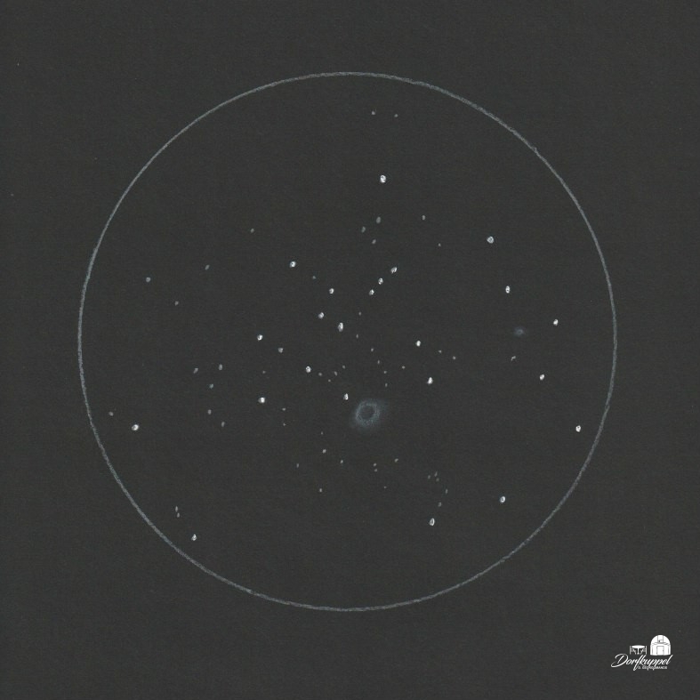 M 46 und NGC 2438 vom 02.02.2022 (Zeichnung)