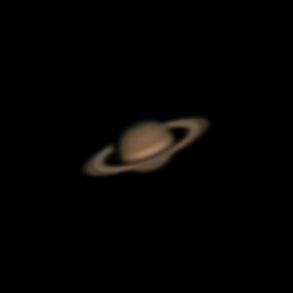 Saturn – Tief stehend, schlechtes Seeing, aber mit Luminanzbild