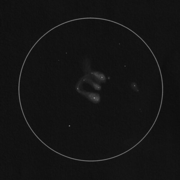 NGC 1977 – Schwer zu beobachten, der Running-Man-Nebel (Zeichnung)