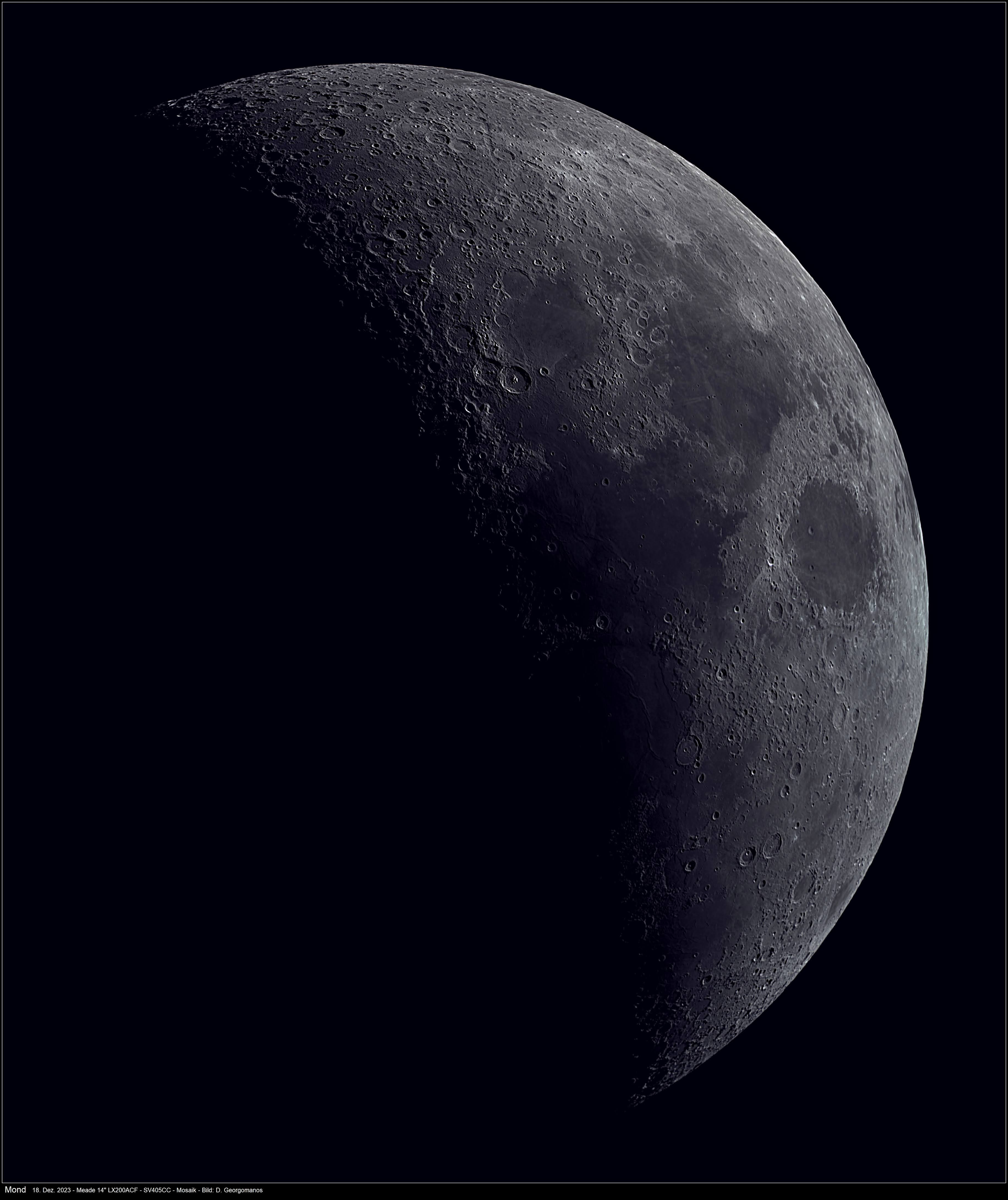 Mond – Ein Mosaikbild des zunehmenden Mondes