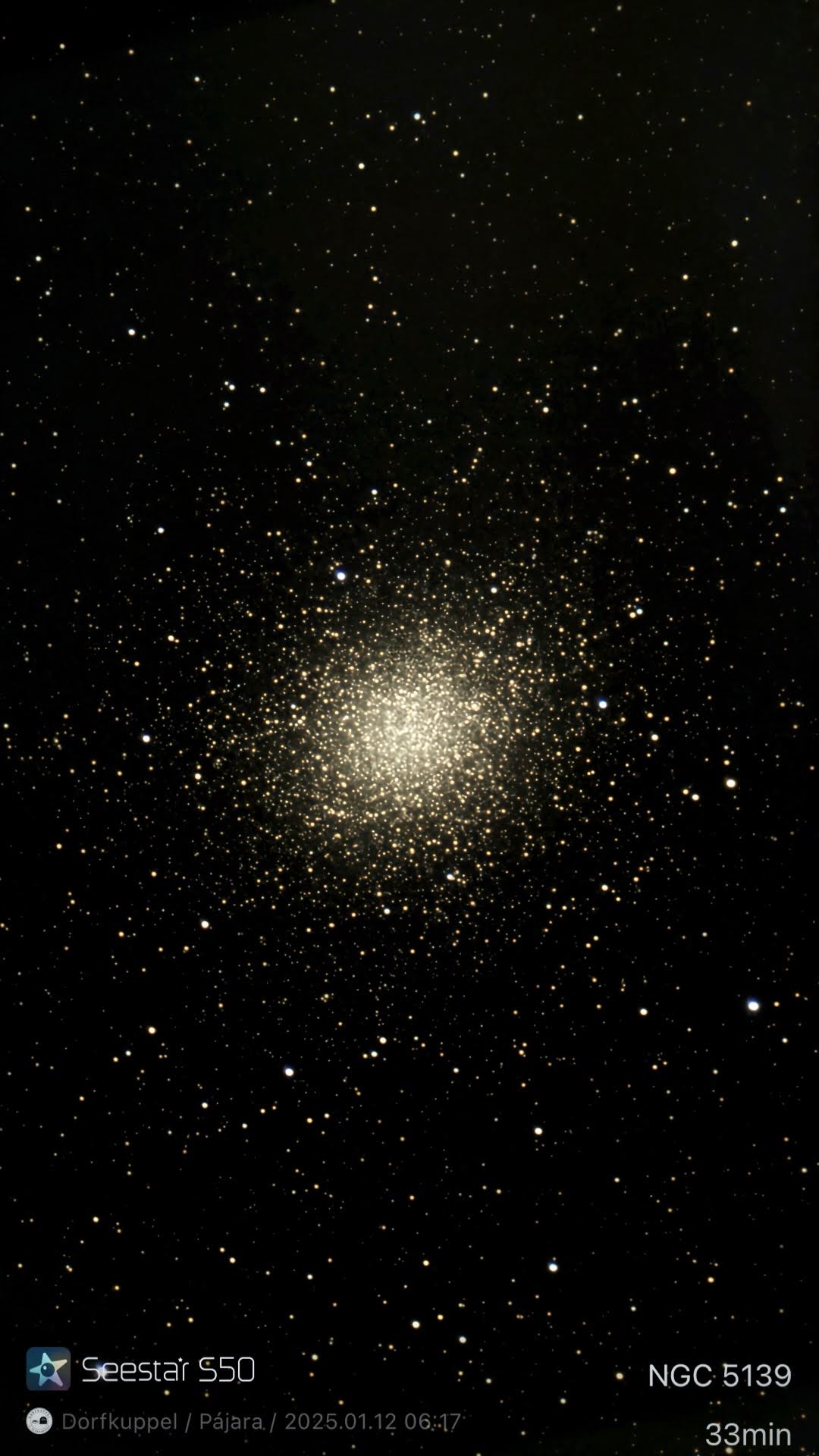 NGC 5139 – Omega Centauri (Seestar)