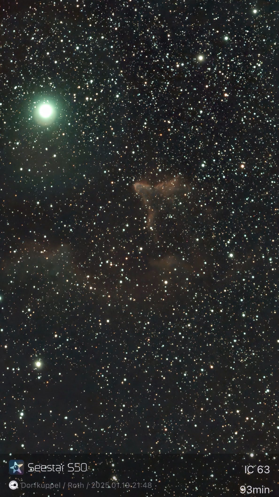 IC 63 – Der Geist der Kassiopeia (Seestar)