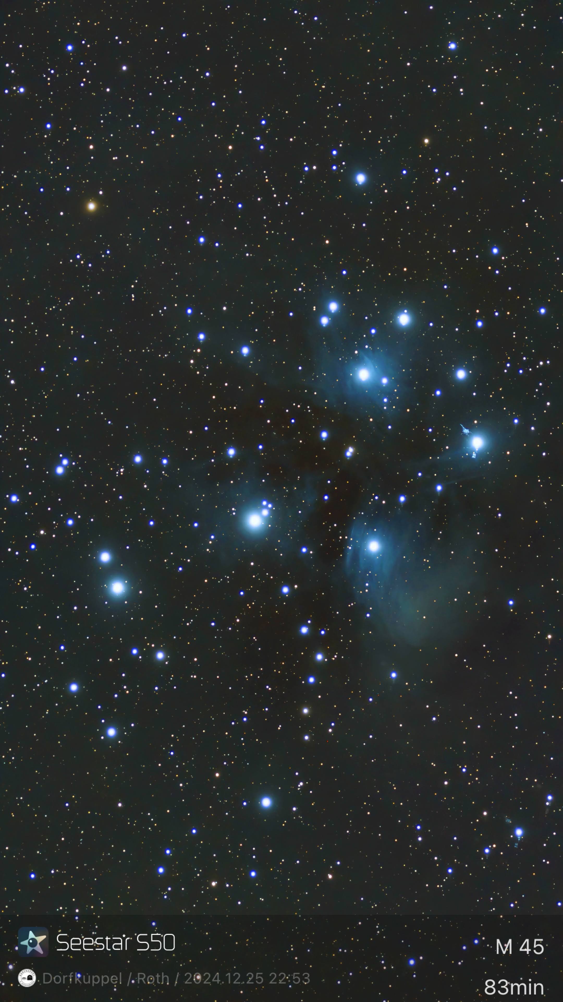 M 45 – Die Plejaden (Seestar)