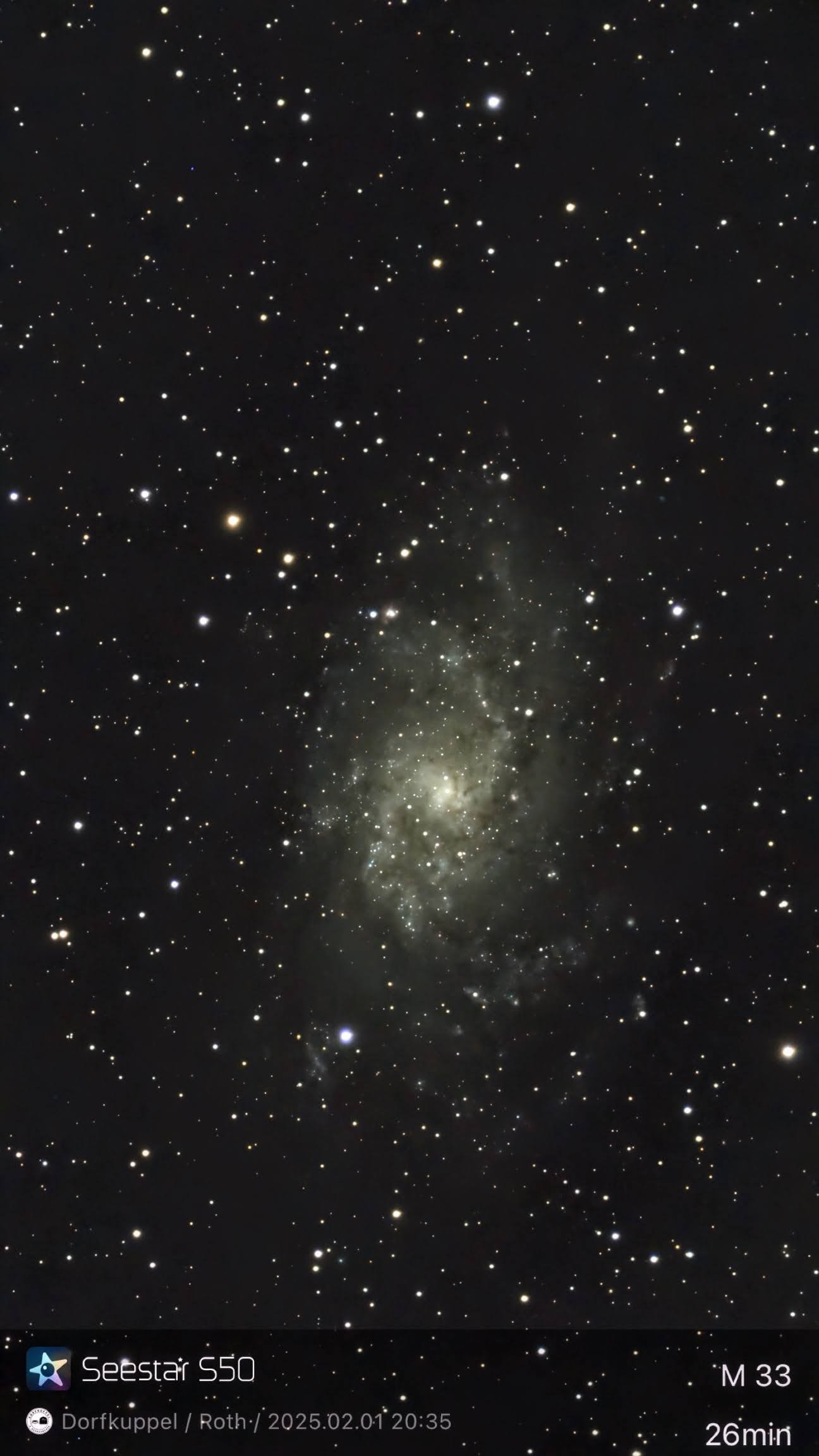 M 33 – Dreiecksgalaxie (Seestar)