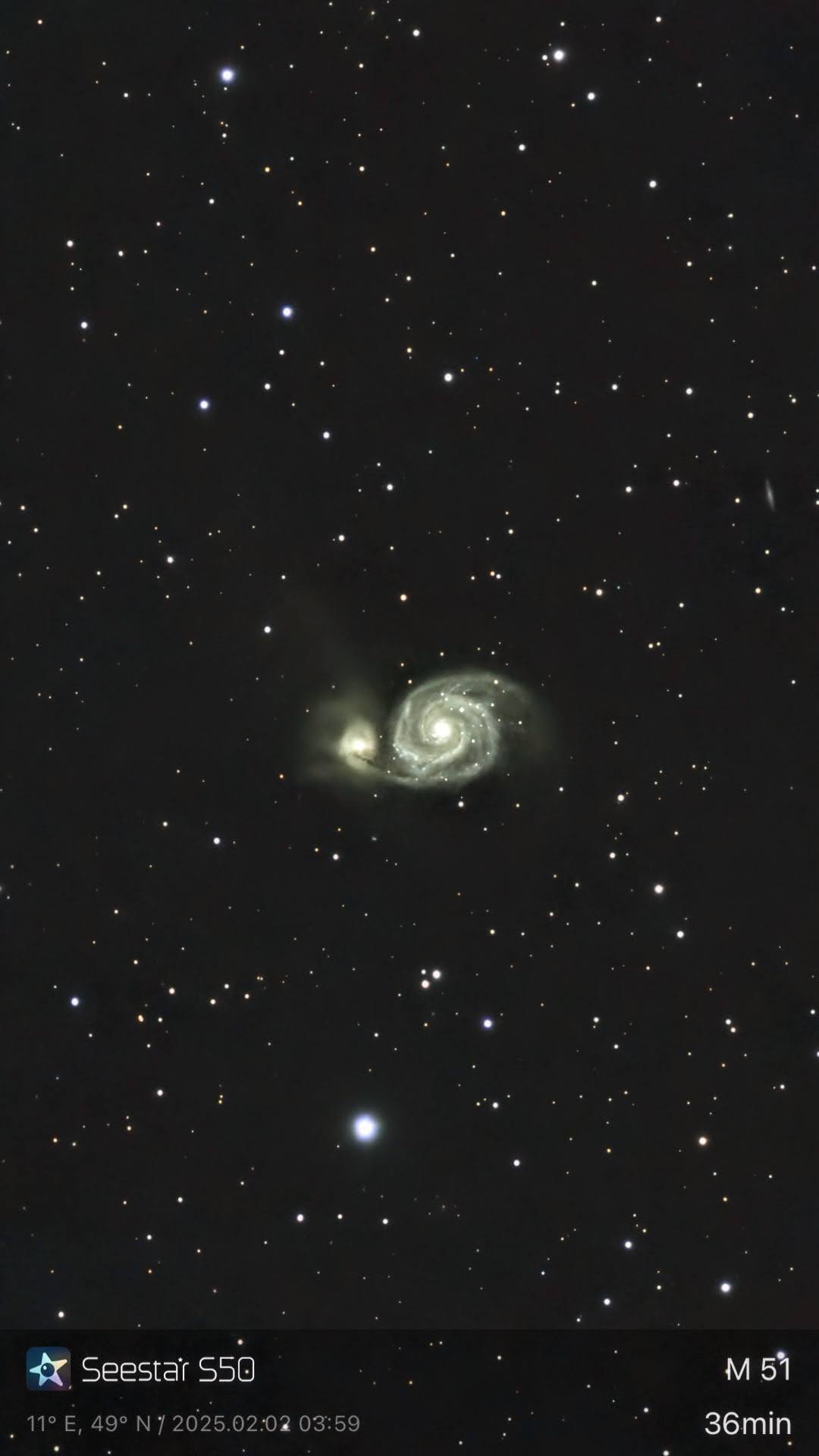 M 51 – Whirlpool Galaxie (Seestar)